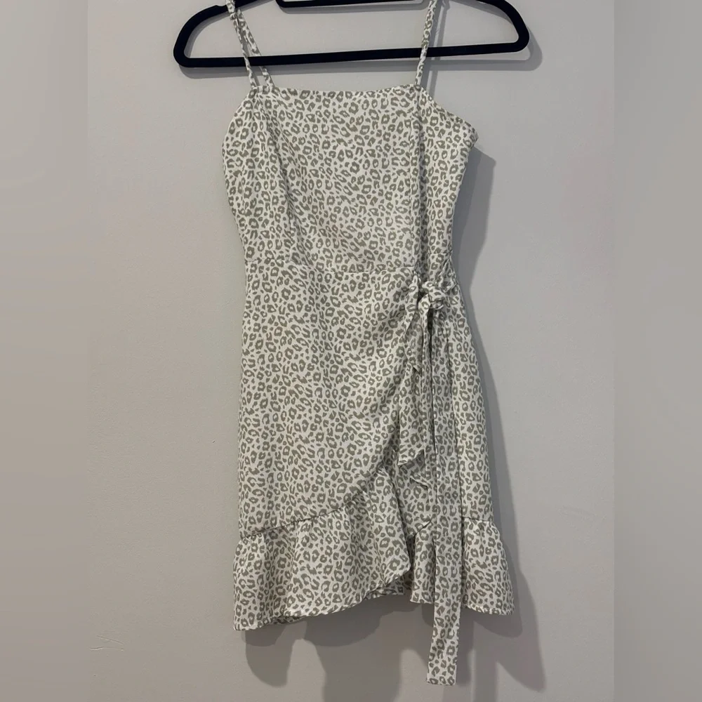 Altar'd State Green and White Leopard Print Mini Dress - Picture 3 of 13